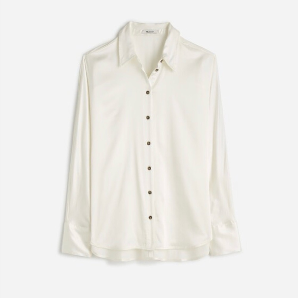 Madewell Satin Button Down Shirt NWT